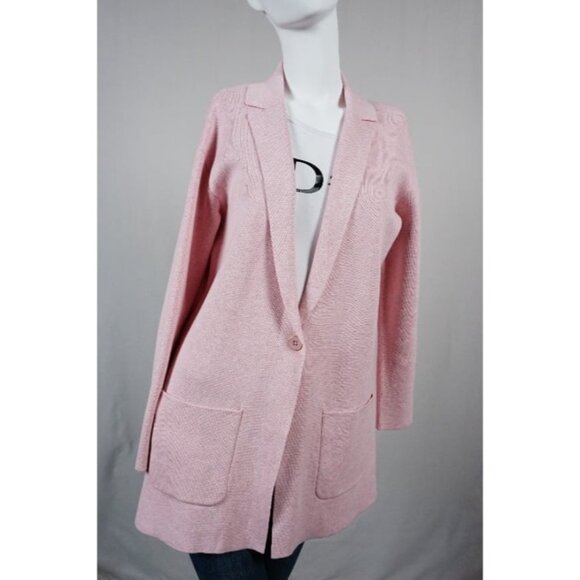 TALBOTS PINK CARDIGAN Open Sweater Blazer Size M - Picture 2 of 8